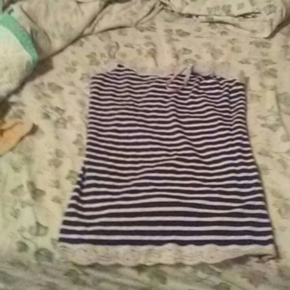 blue and white tank top